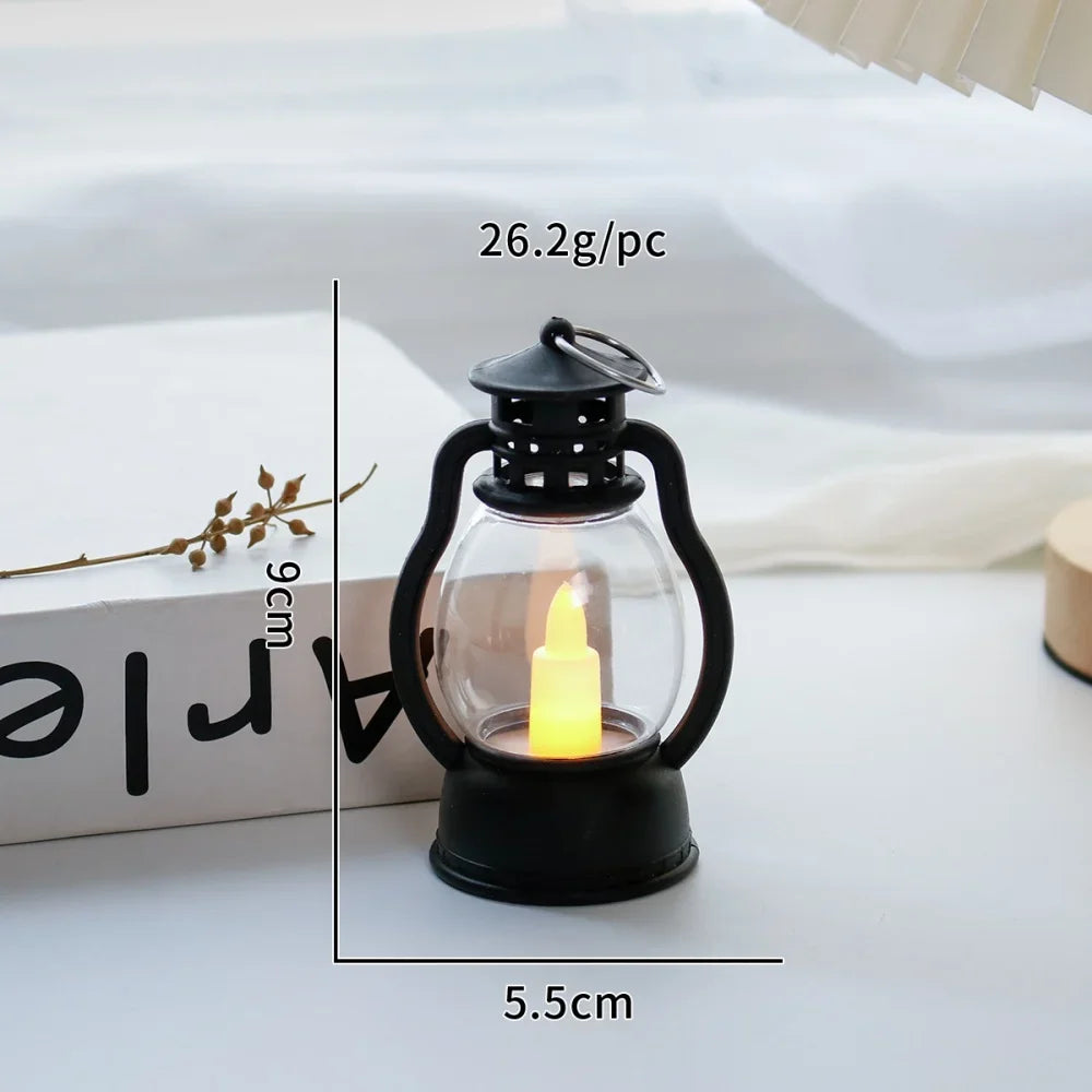 lanterne vintage transparente bougie led ornoements noel anneaux metalliques effet metallique robuste