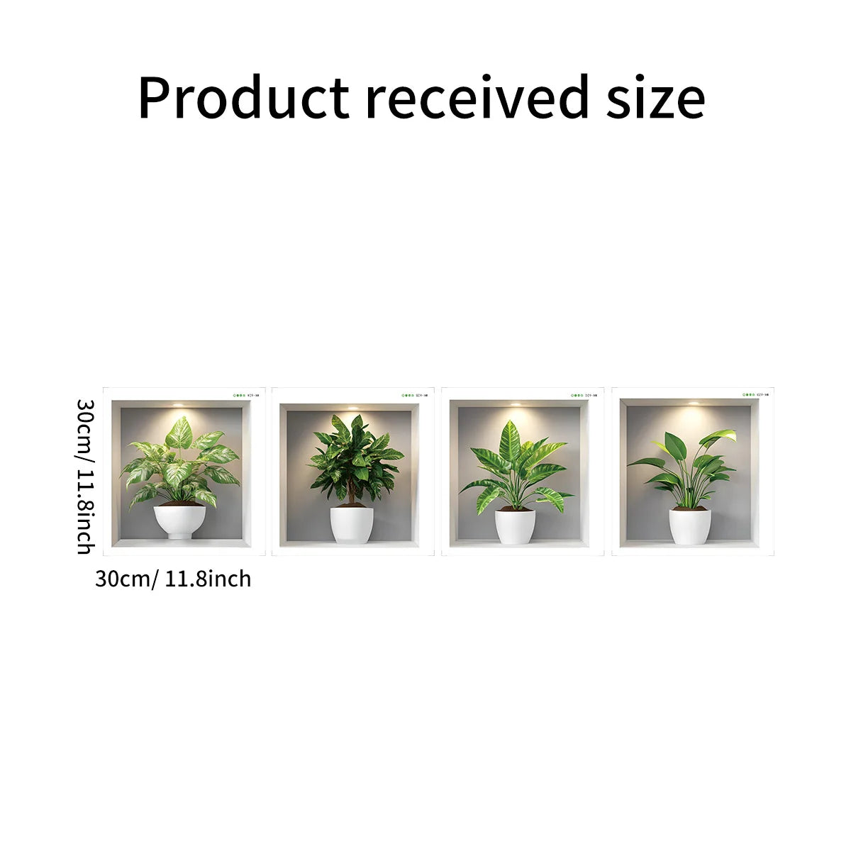 plantes artificielles feuilles vertes niche murale moderne adhésif pot blanc décoration intérieure salon chambre