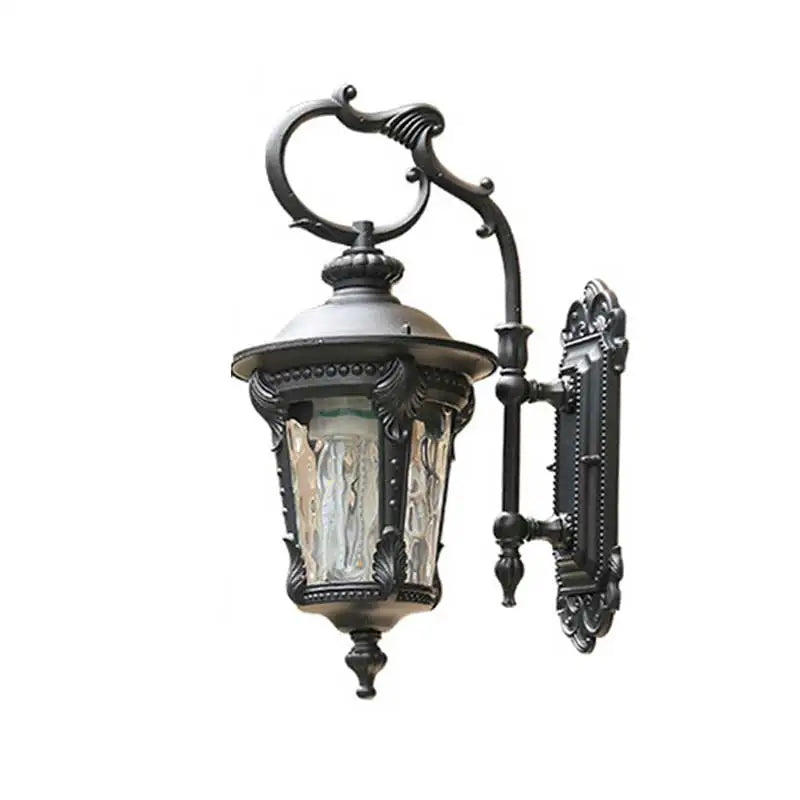 lampe murale or noir ornements sculptés verre texturé classique baroque eyeletsextérieur ip65 led 12v