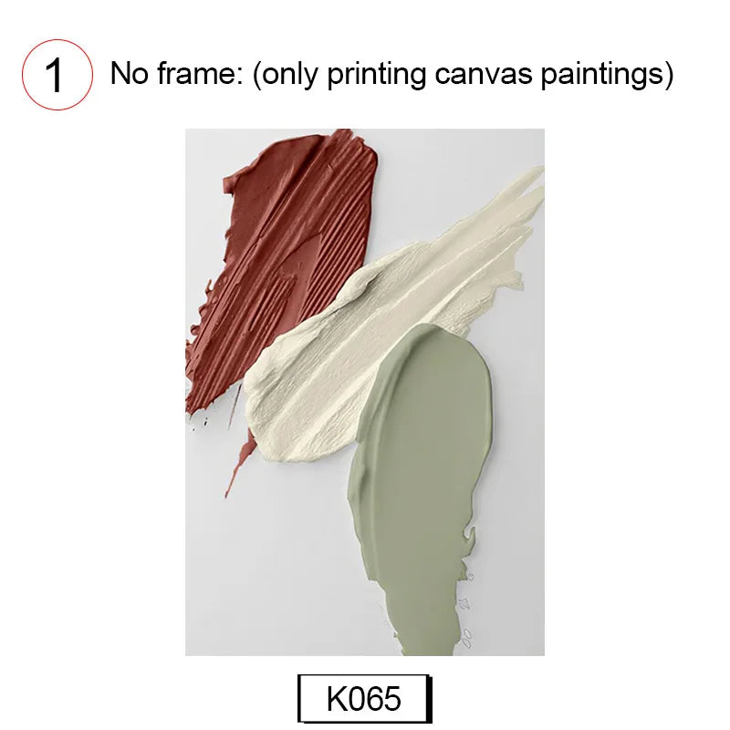 toile d'art abstrait contemporain rouge brun beige vert clair gris minimaliste fixations chambre salon