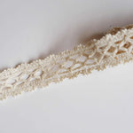 ruban dentelle polyester blanc crème motif ajouré texture fine élégant classique 2.5cm largeur yards