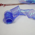 ruban organza polyester nylon 10m transparent vert rose rayures brillant semi transparent moderne élégant