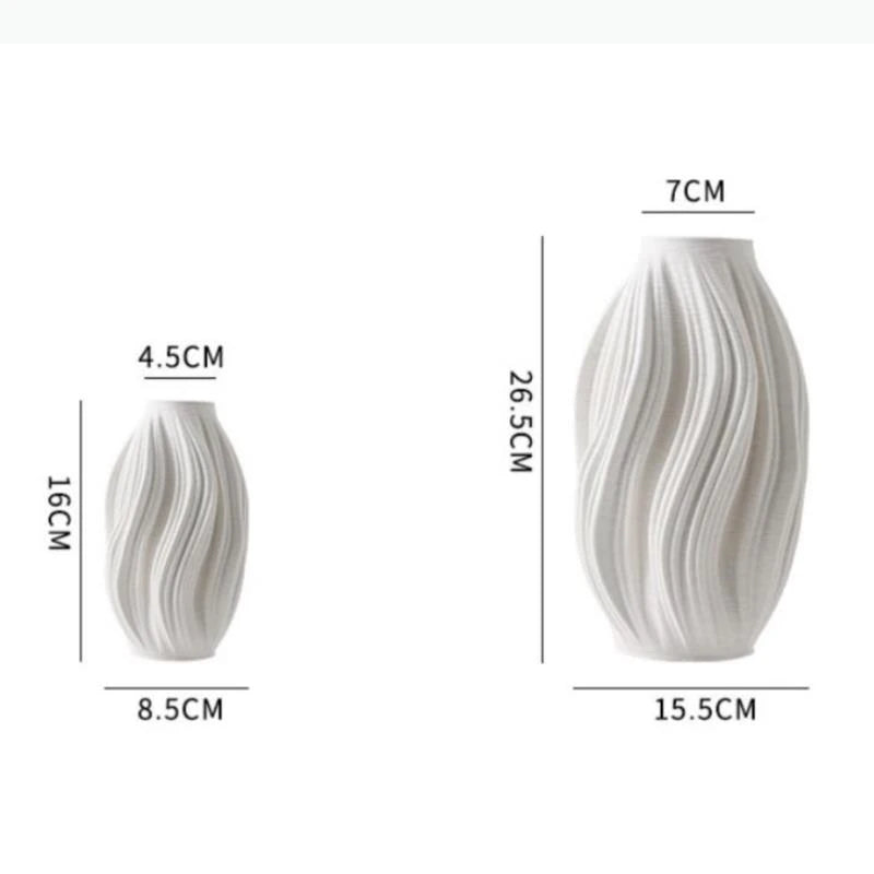 vase céramique blanc rayures ondulées moderne décoration intérieur plissé tridimensionnel transparent table