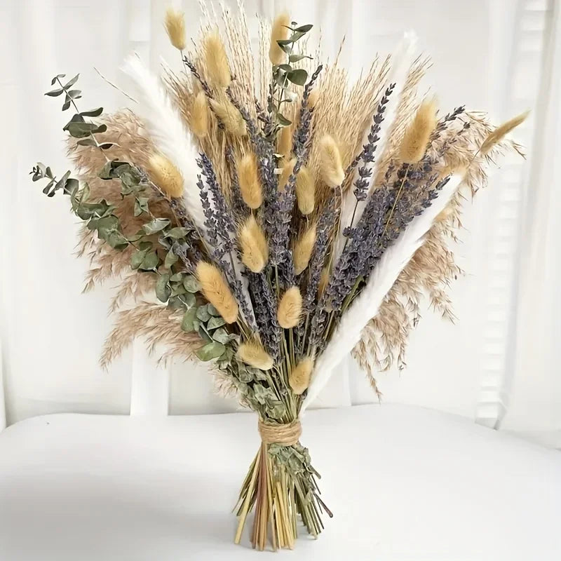 Bouquet fleurs séchées naturel varié rustique décoration maison anniversaire fêtes