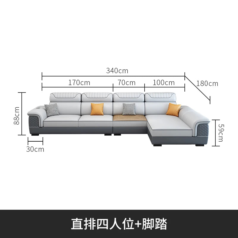 canapé d'angle moderne gris clair gris foncé beige noir tissu rayures géométrique coussins
