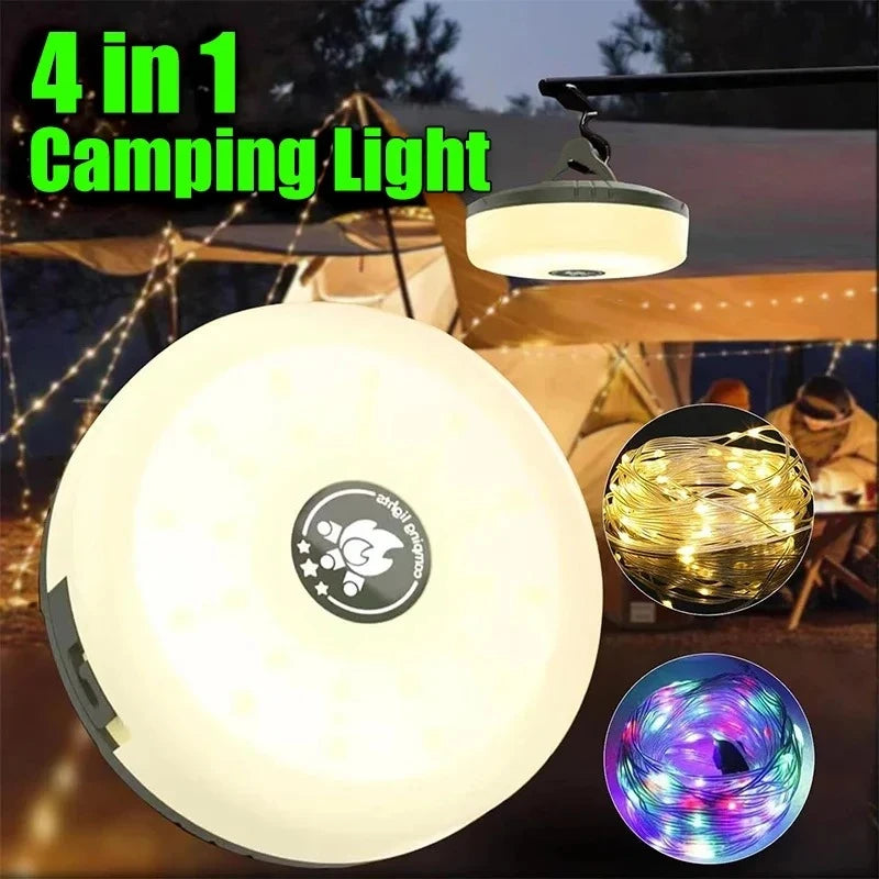 lampe camping guirlande led 10m rechargeable flexible aimant crochet typec