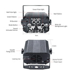 projecteur laser noir imprimé blanc moderne interrupteur modes capteur son ventilateur poignée fixations tringle
