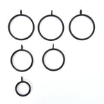 anneaux rideau noirs ronds lisses minimaliste 25mm 28mm 38mm 45mm 55mm