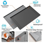 tapis cuisine imperméable anti dérapant gris texture géométrique moderne tongs cuillère spatule fouet