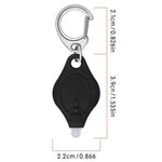 lampe poche portable mini led porte cle usb noir bouton pression