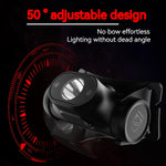 lampe frontale led rechargeable bandeau élastique réglable noir jaune orange camping têteextérieur pêche utilitaire