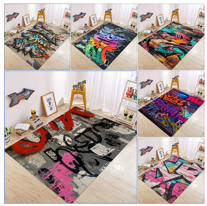 tapis moderne multicolore graphique salon chambre prière extérieur commercialisation 80x120cm 80x160cm polyester