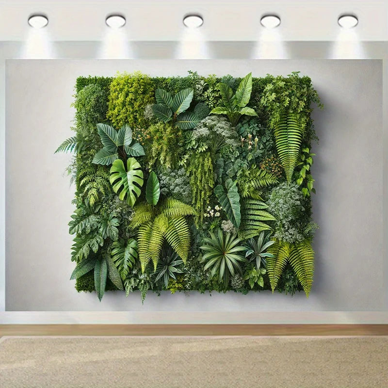 tapisserie mur végétal artificiel feuilles variées moderne anniversaire mariage baptême