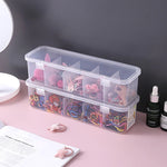 boîte rangement accessoires cheveux transparente imprimée clips rubans modernes pratique