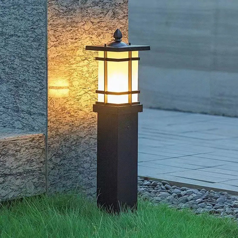 lampe sol industrielle led étanche ip65 noir classiqueextérieur aluminium horizontal bars claires
