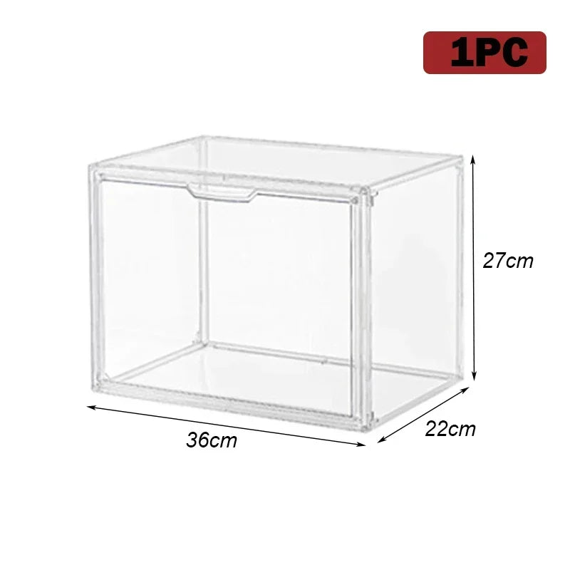 boîtes rangement transparentes acrylique grandes capacités figurines jouets makeup organisation moderne minimalistes