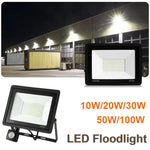 projecteur led moderne noir extérieur mur capteur mouvement ip66 100w
