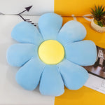 coussin moderne fleur rayures bleu clair jaune vert rose blanc oblong chambre décoration