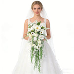 bouquets mariage fleurs artificielles cascade blanc rose violet bleu