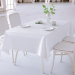 nappe satinée plissée élégante table blanc réutilisable festives occasions thématiques