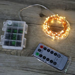 guirlande lumineuse micro led orange cuivre 10m 100led télécommande clips moderne