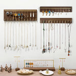 présentoir bijoux bois marron moderne colliers boucles d'oreilles rangement mural portable commercial domestique minimaliste