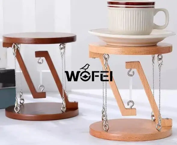 support suspendu bois moderne bouteille transparente tasse figurine décoration minimalisteSuspensionObjetsDécoratifs