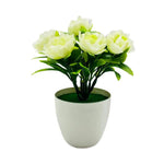 bouquet artificiel roses couleurs variées pot blanc décoration intérieure moderne minimaliste