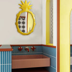 miroir moderne jaune pinapple texture originale mural led lumière maison