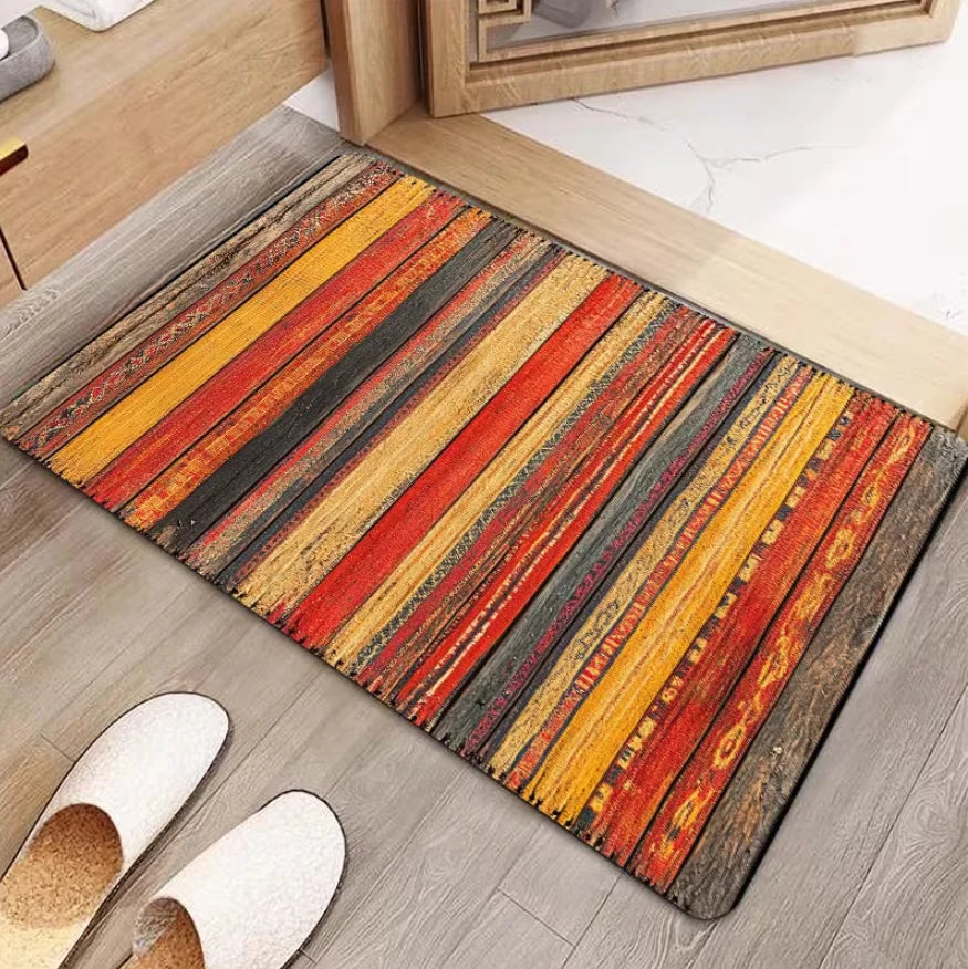 tapis sol antidérapant résistant décoloration texture bois moderne rustique extérieur salon bain 30x50cm 40x60cm
