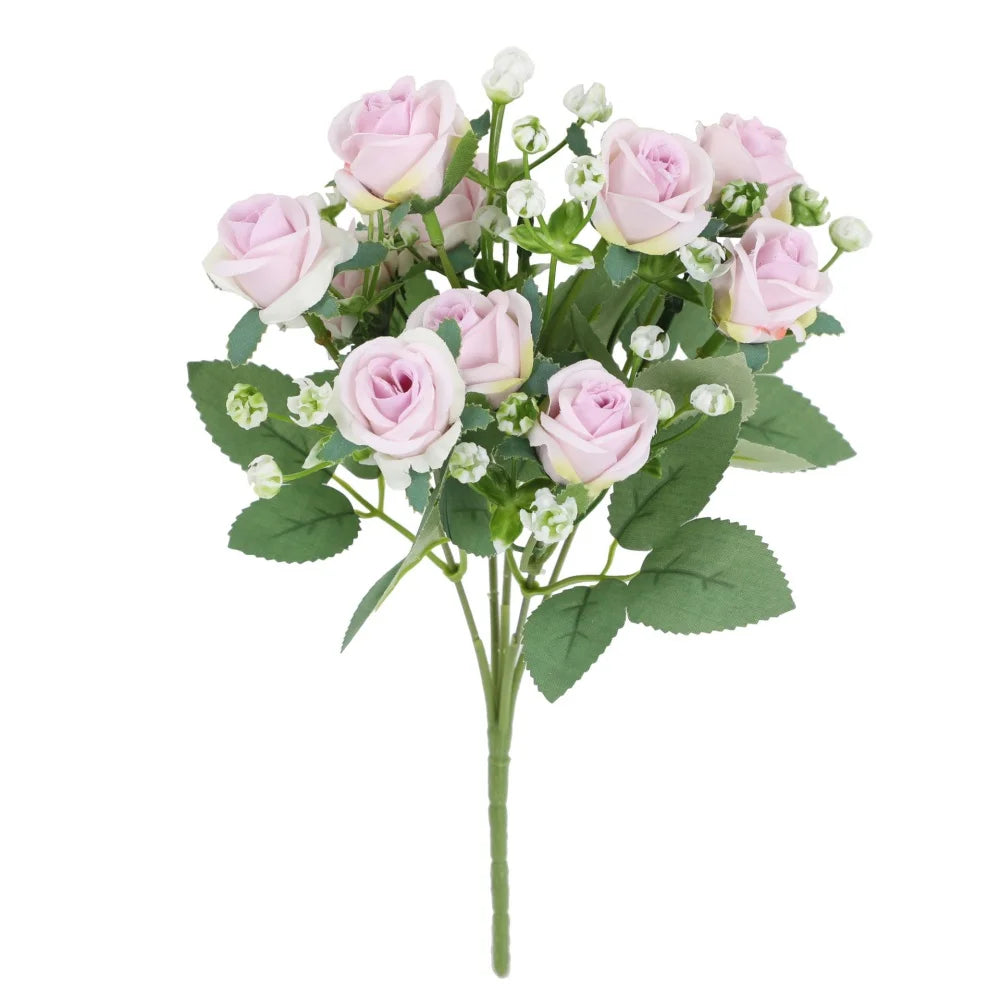 bouquets roses artificielles rouge blanc orange décoration intérieure mariage anniversaire fêtes chambre maison
