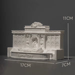 statue arc boîte bijoux blanc sculpté détails classique baroque ornemental decor salon