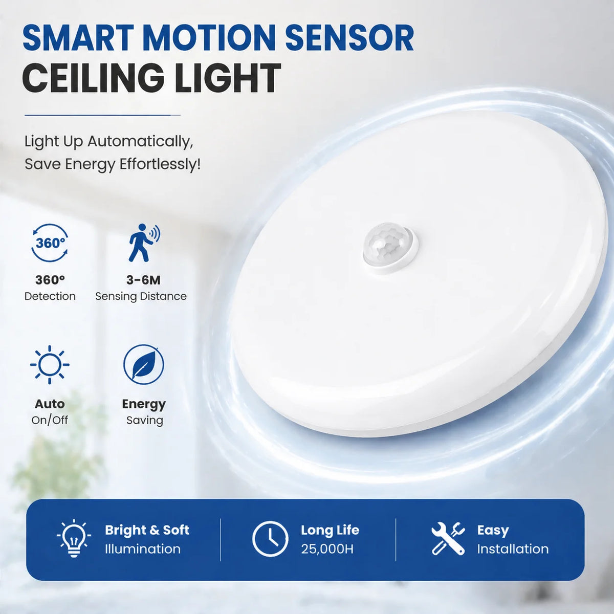 lampe led moderne 20w 30w ip65 détecteur mouvement étanche 220v