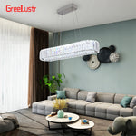 lustre suspendu cristal moderne transparent facettes chromé télécommande chambre salon