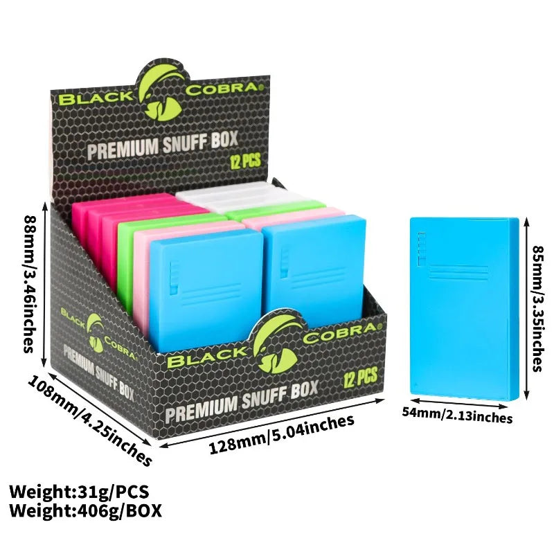 boîtes tabac modernes rose bleu vert blanc plastique opaques portables compartiments accessoires crémaillère