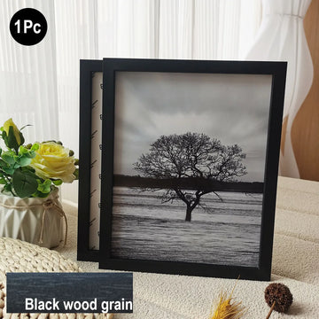 cadre photo bois naturel noir classique moderne décoration murale photo portrait maison