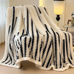 couverture polaire beige motif géométrique moderne hiver portable