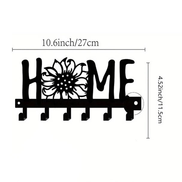 porte cle mural noir fer lettres sweet crochet organisation entree maison moderne