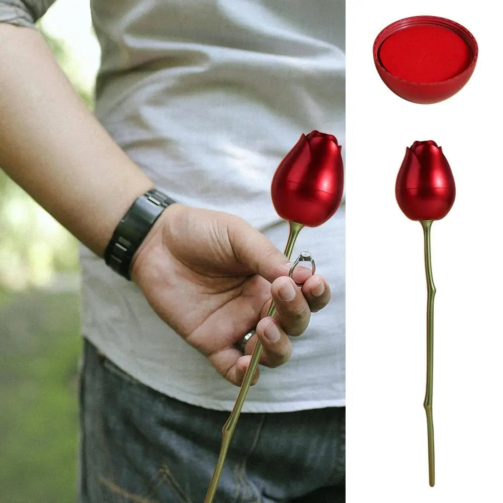 boîte rangement bijoux rose artificielle tulipe velours rouge moderne élégante portable mariage