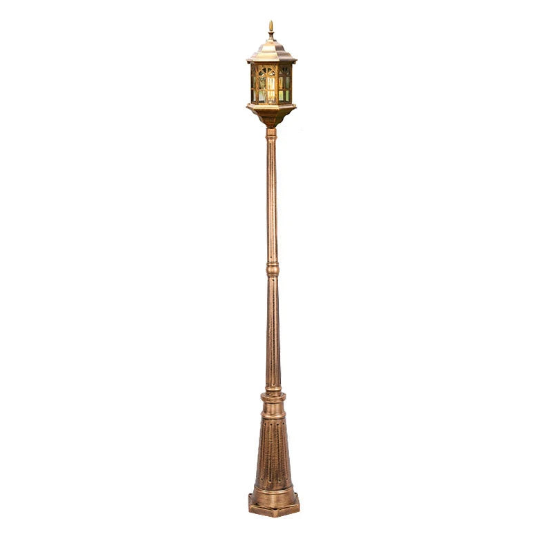 lanterne rue extérieure led ip65 noir or métal brillant classique vintage éclairage public flux