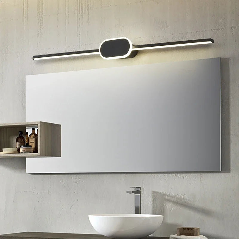 lampe miroir moderne blanc fixée mur éclairage quotidien led 40cm 60cm 80cm