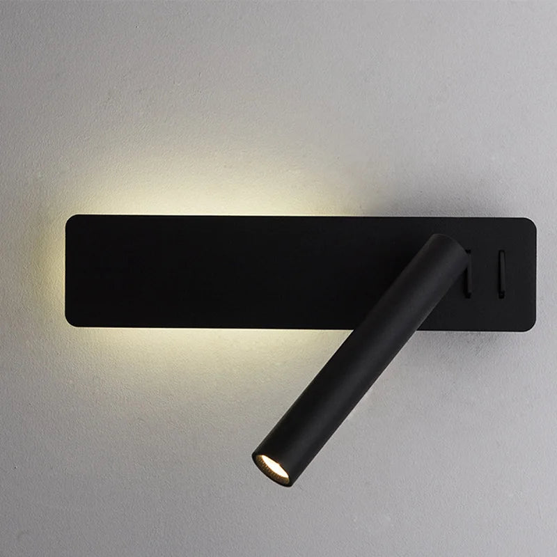 lampe murale led bras articulé moderne noir blanc minimaliste fixée mur