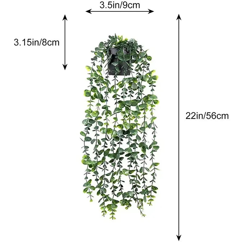 Guirlande artificielle vigne soie moderne vert feuilles régulières accrochable inclusion extérieure intérieure exposition chambre