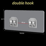 porte savon mural noir double crochet adhésif transparent moderne pvc salle bain cuisineHooks