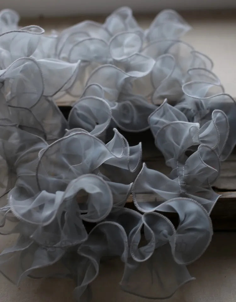 écharpe plissée organza polyester transparente rose vert blanc mariage mode occasionnelle
