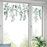 stickers decoratifs botaniques floral feuilles fleurs semi transparent adhesif fenetre mur salon