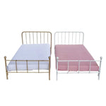 lit poupée rétro or blanc vintage fer forgé mini chambre 112 draps