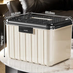 boîte rangement bijoux serrure combinaison moderne beige rayures poignée storage boxABS