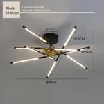 suspension lumineuse or blanc moderne sources lumineuses étoile lignes droites