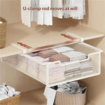 panier rangement blanc maille moderne clips tissu plié facile chambre dressing garde robe